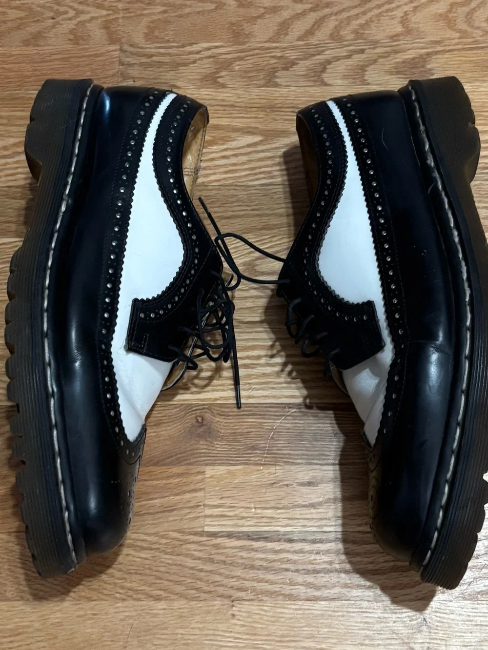 Dr. Martens Black and White Brogue Oxfords